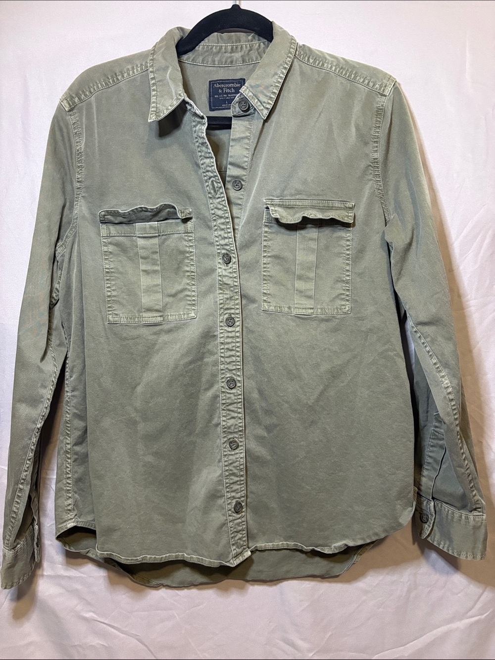Abercrombie & Fitch Olive Green Utility Shirt